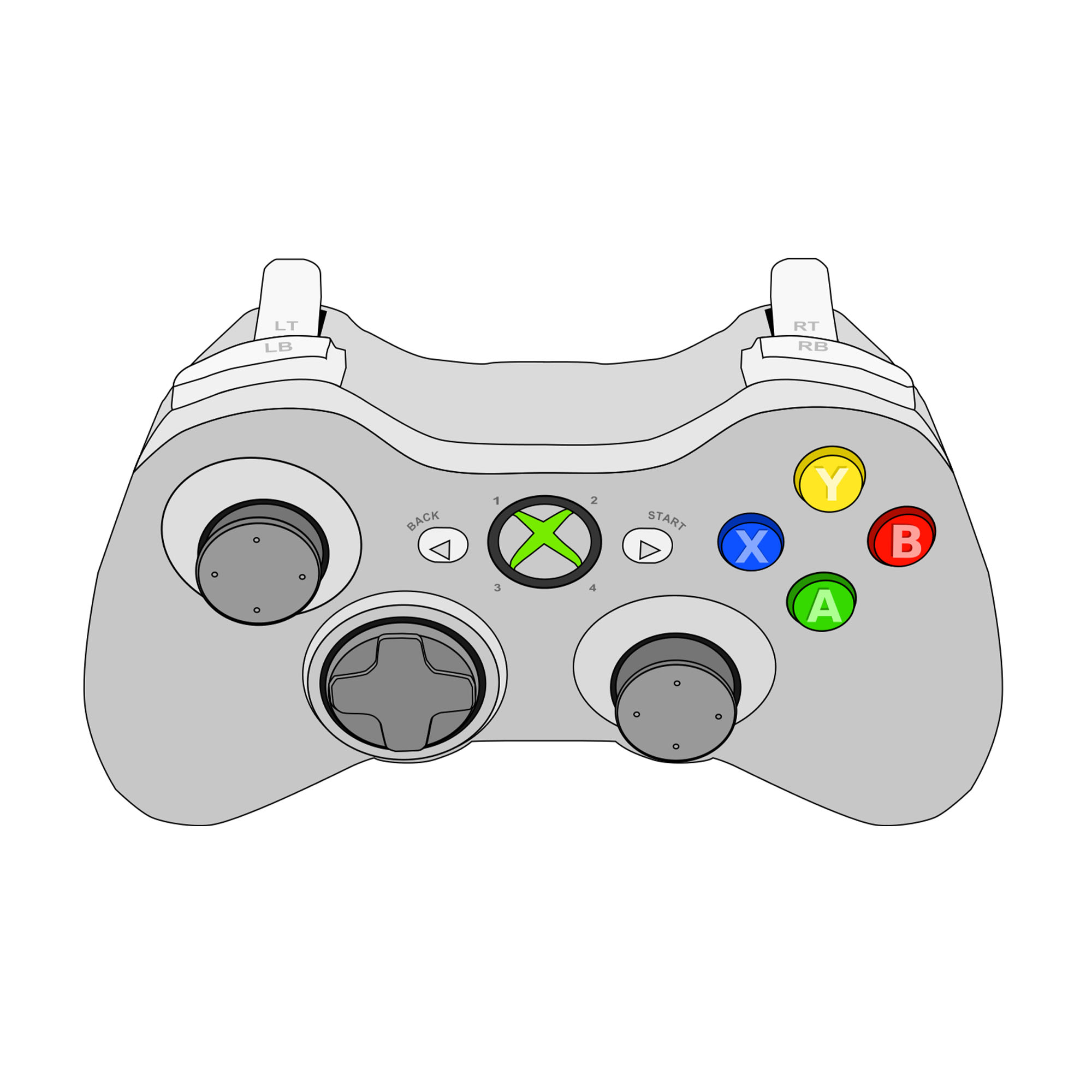 Xbox 360 Controller карта с кнопками